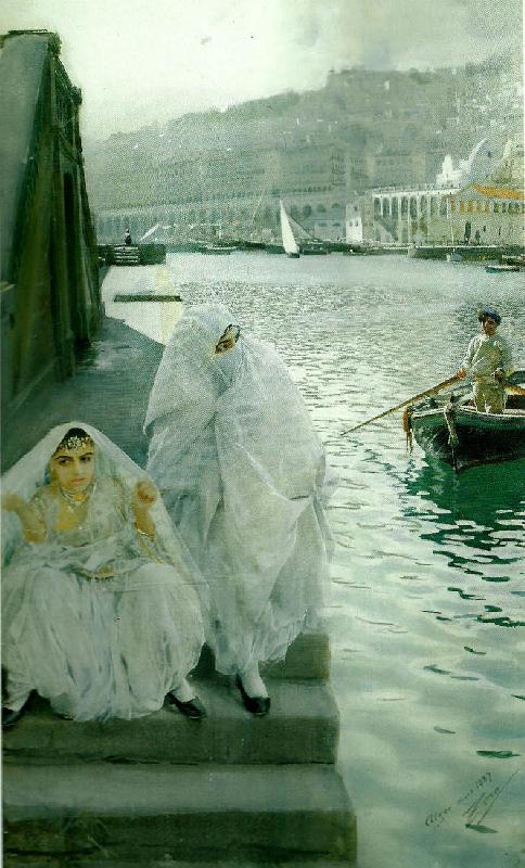 Anders Zorn i algers hamn oil painting image